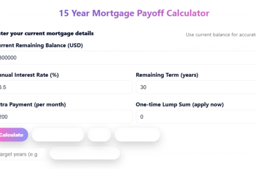 15 Year Mortgage Payoff Calculator